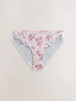 Plum Purple/Floral Print - Onderbroek met hoge pijpen 2 Pak