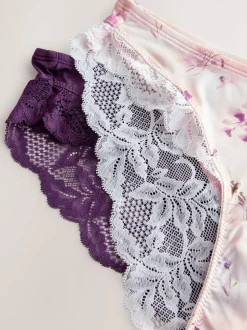 Plum Purple/Floral Print - Onderbroek met hoge pijpen 2 Pak