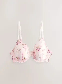 Plum Purple/Floral Print - A-E Afvlakkende Ultimate Comfort Beha's 2 Verpakking