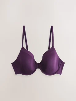Plum Purple/Floral Print - A-E Afvlakkende Ultimate Comfort Beha's 2 Verpakking