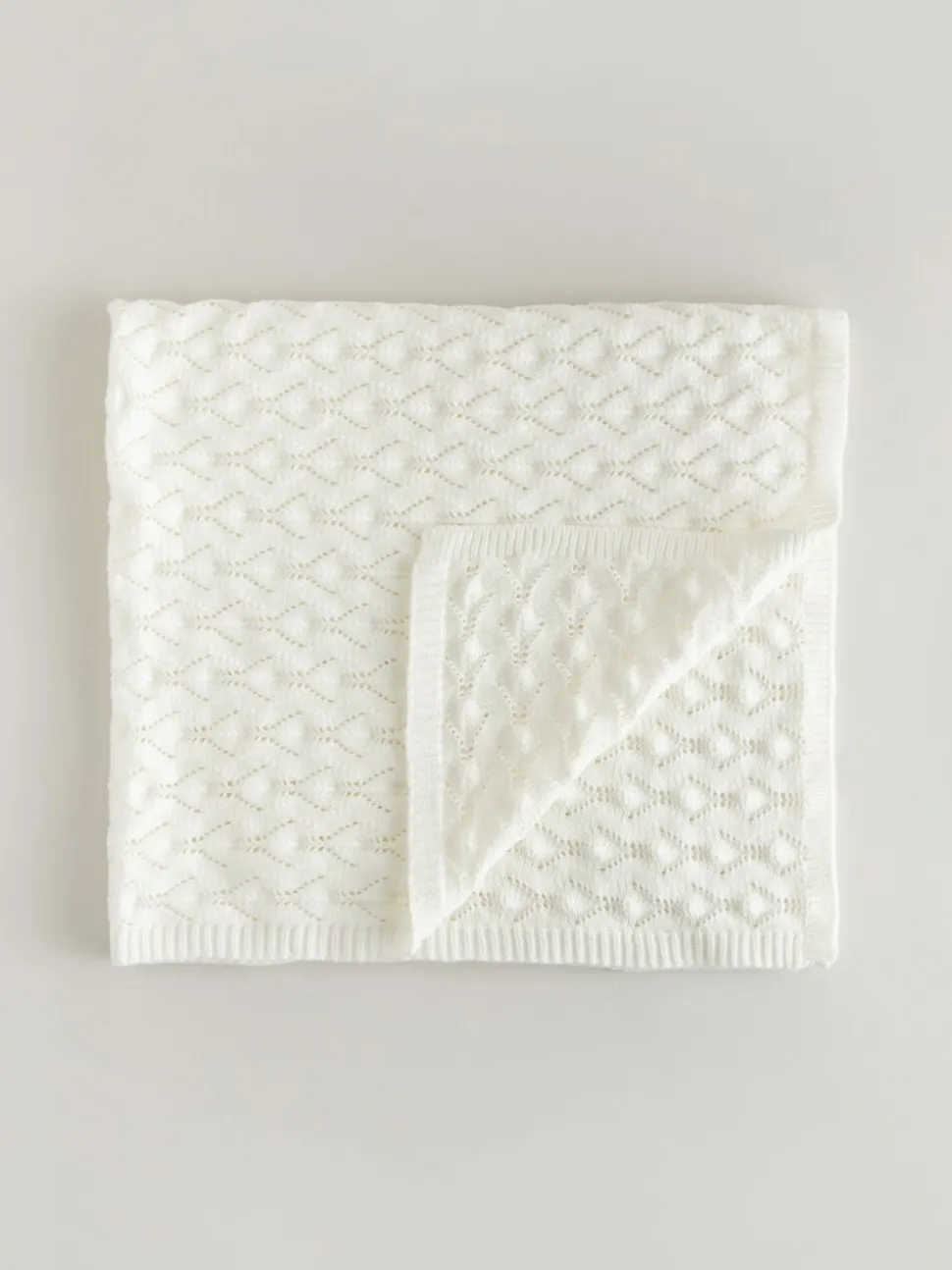 Pointelle Stitch Knitted Blanket