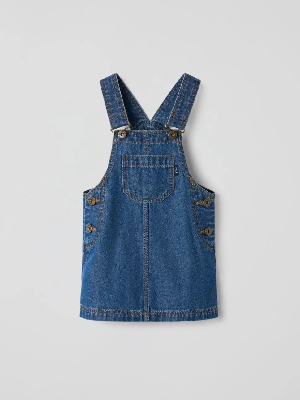 Polarn O. Pyret Cotton Denim Dungaree Dress