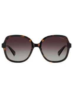 Polaroid Brown Square Sunglasses With Jewel Embellishment