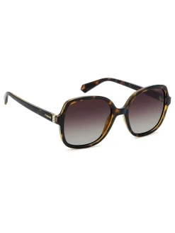 Polaroid Brown Square Sunglasses With Jewel Embellishment