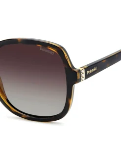 Polaroid Brown Square Sunglasses With Jewel Embellishment