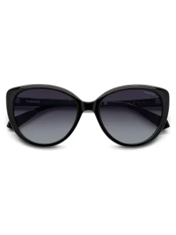 Polaroid Cat Eye Black Sunglasses With Jewel Embellishment