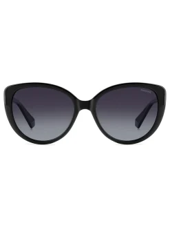 Polaroid Cat Eye Black Sunglasses With Jewel Embellishment
