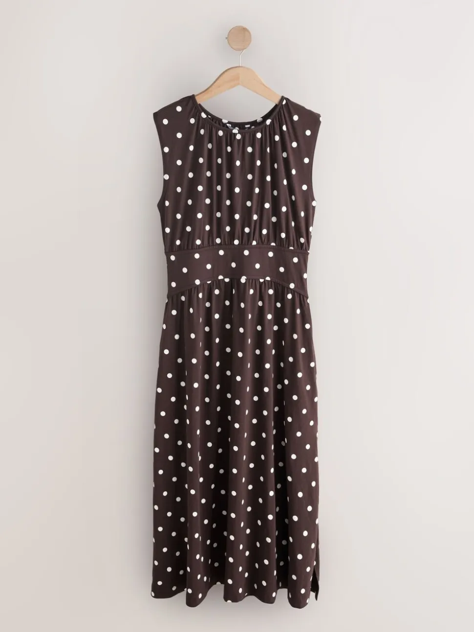 Polka Dot Chocolate Brown - Midi-jurk