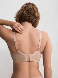 Praline nude - DD+ Supersoft Comfort Padded Strap Minimising Full Cup Bra