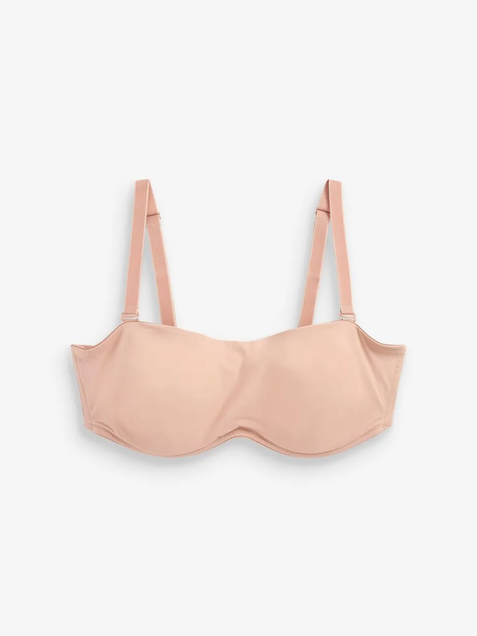 Praline nude - Minimaliserende strapless bandeaubeha zonder vulling in cupmaat DD+