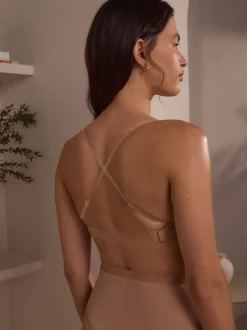 Praline nude - Nude beha voor een glad silhouet zonder bandjes met transparante achterkant