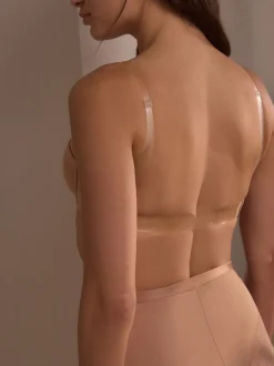 Praline nude - Nude beha voor een glad silhouet zonder bandjes met transparante achterkant