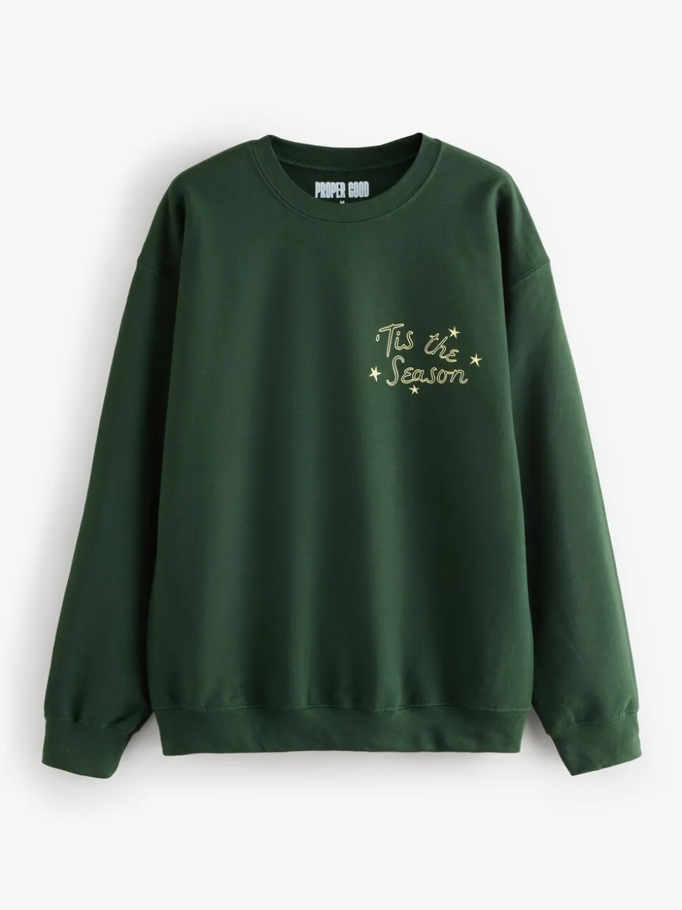 Proper Good Christmas Cheese Board Back Graphic Sweatshirt