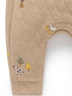 Purebaby Quilted Embroidered Dungarees