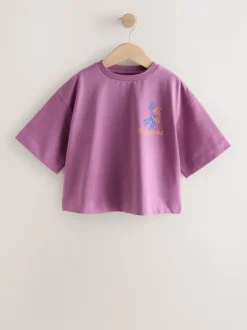 Purple Croissant - Oversized T-shirt met grafische print (3-16jr)