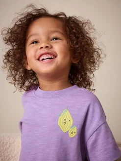 Purple Lemon - Short Sleeve Embroidered T-Shirt (3mths-7yrs)