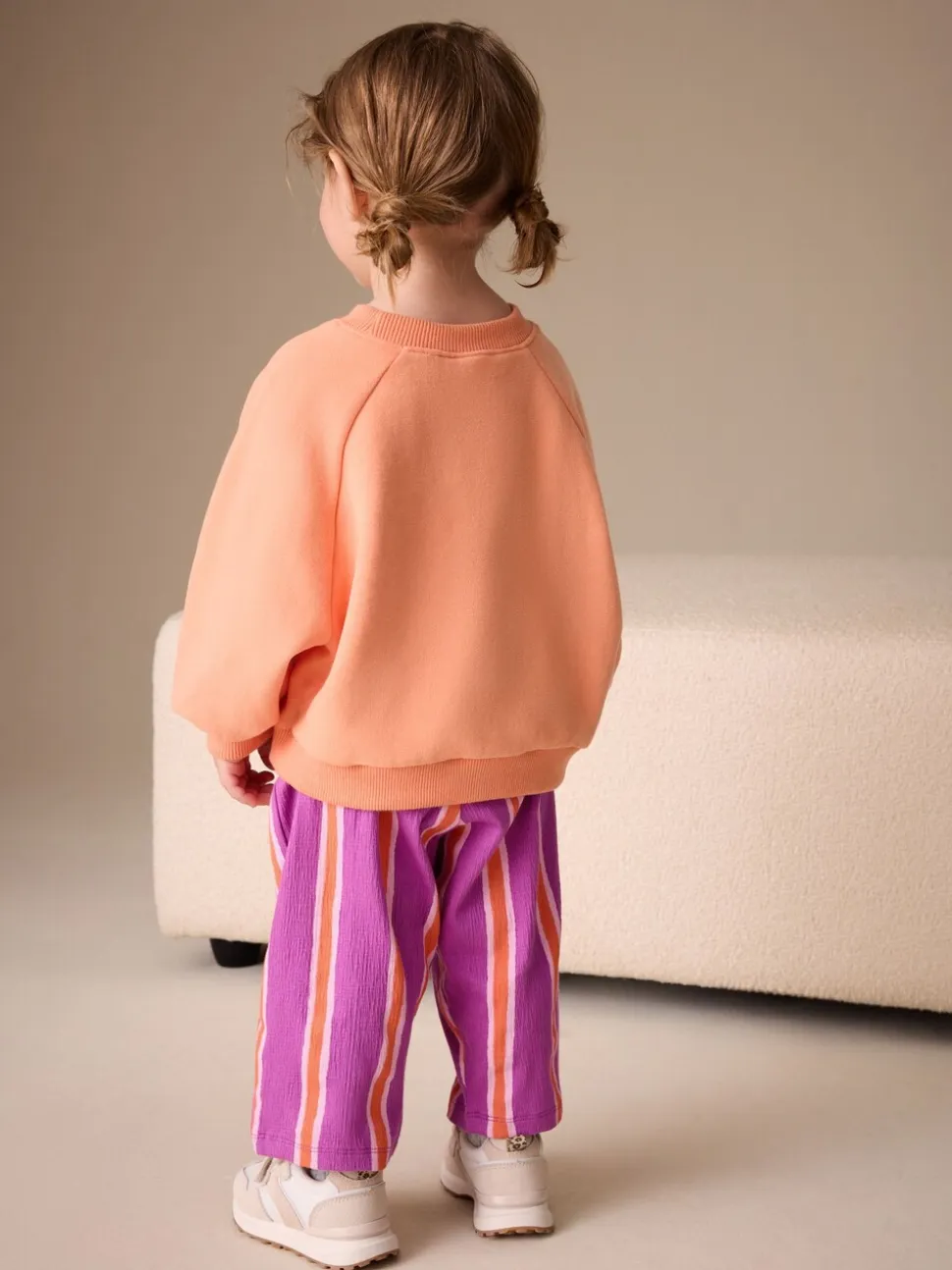 Purple Orange Stripe - Broek met wijde kortere pijpen (3mnd -7jr)