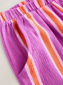 Purple Orange Stripe - Broek met wijde kortere pijpen (3mnd -7jr)