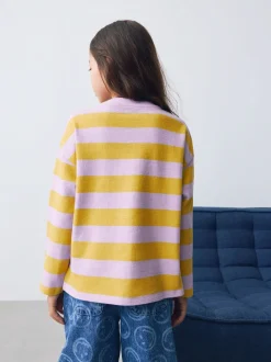 Purple/Ochre Stripe - Getextureerde top met lange mouwen (3-16jr)