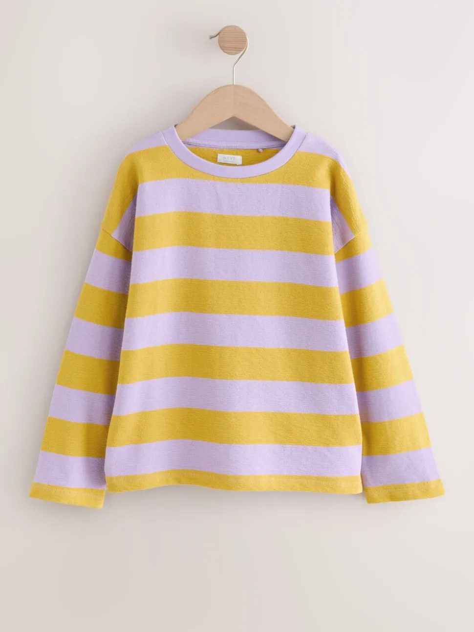 Purple/Ochre Stripe - Getextureerde top met lange mouwen (3-16jr)