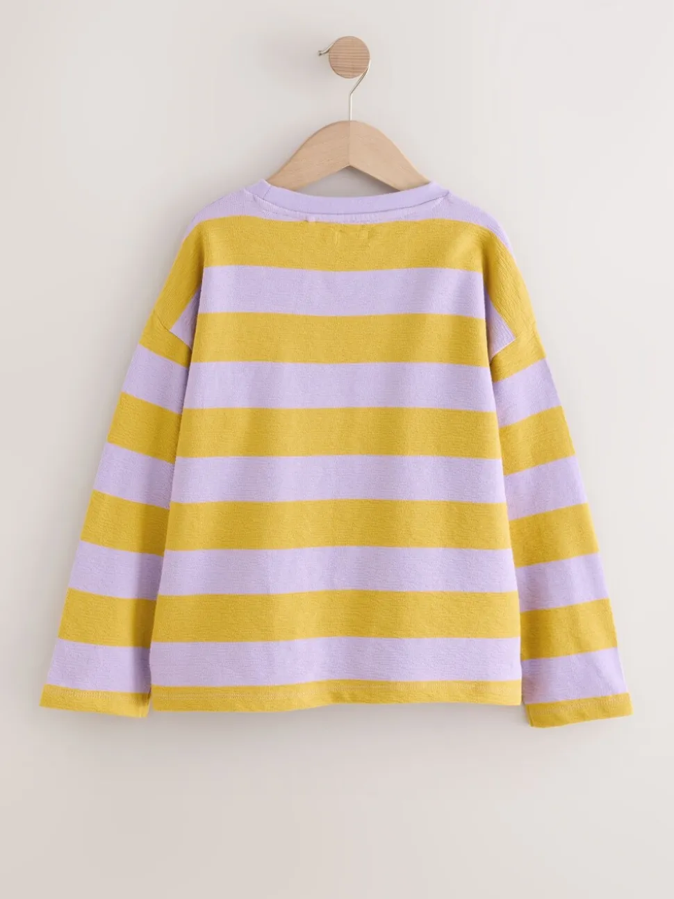 Purple/Ochre Stripe - Getextureerde top met lange mouwen (3-16jr)