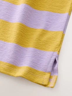 Purple/Ochre Stripe - Getextureerde top met lange mouwen (3-16jr)