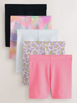 Purple/Pink/Animal - Set van 5 fietsshorts (3-16 jr)