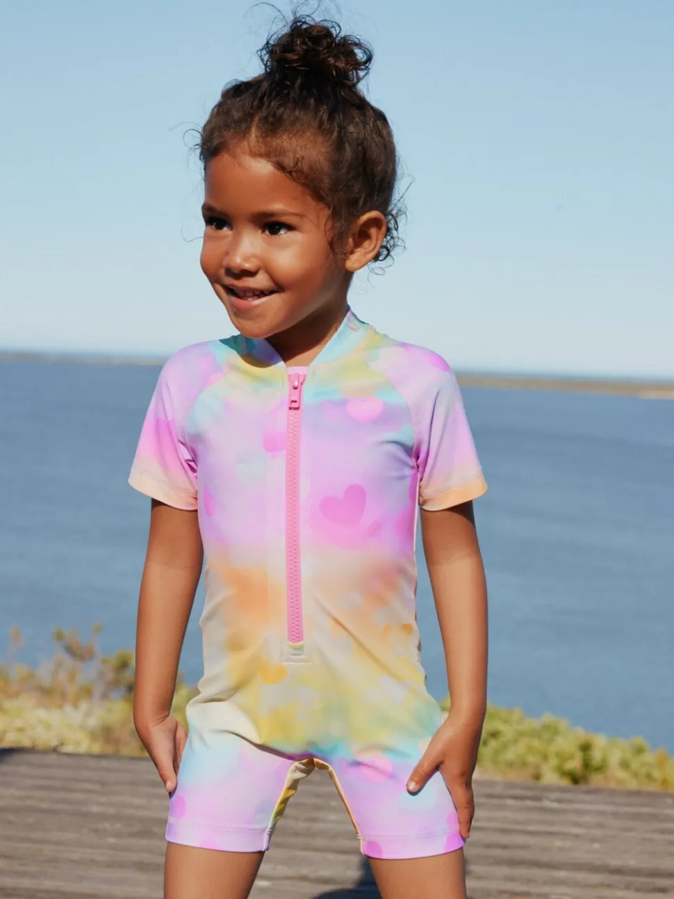 Rainbow Ombre Hearts - Zonbeschermend badpak (3 mnd-10 jr)