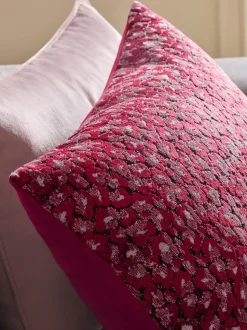 Raspberry Pink 40 X 59cm Cut Velvet Cherry Blossom Abstract Cushion
