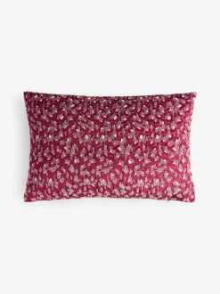 Raspberry Pink 40 X 59cm Cut Velvet Cherry Blossom Abstract Cushion