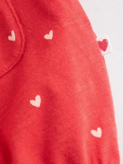 Red Heart Printed Button Through - romperpakje