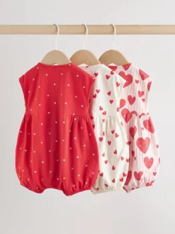 Red Heart Printed Button Through - romperpakje