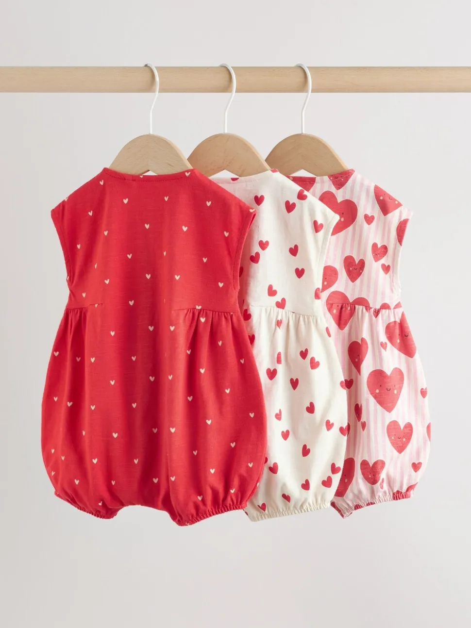 Red Heart Printed Button Through - romperpakje