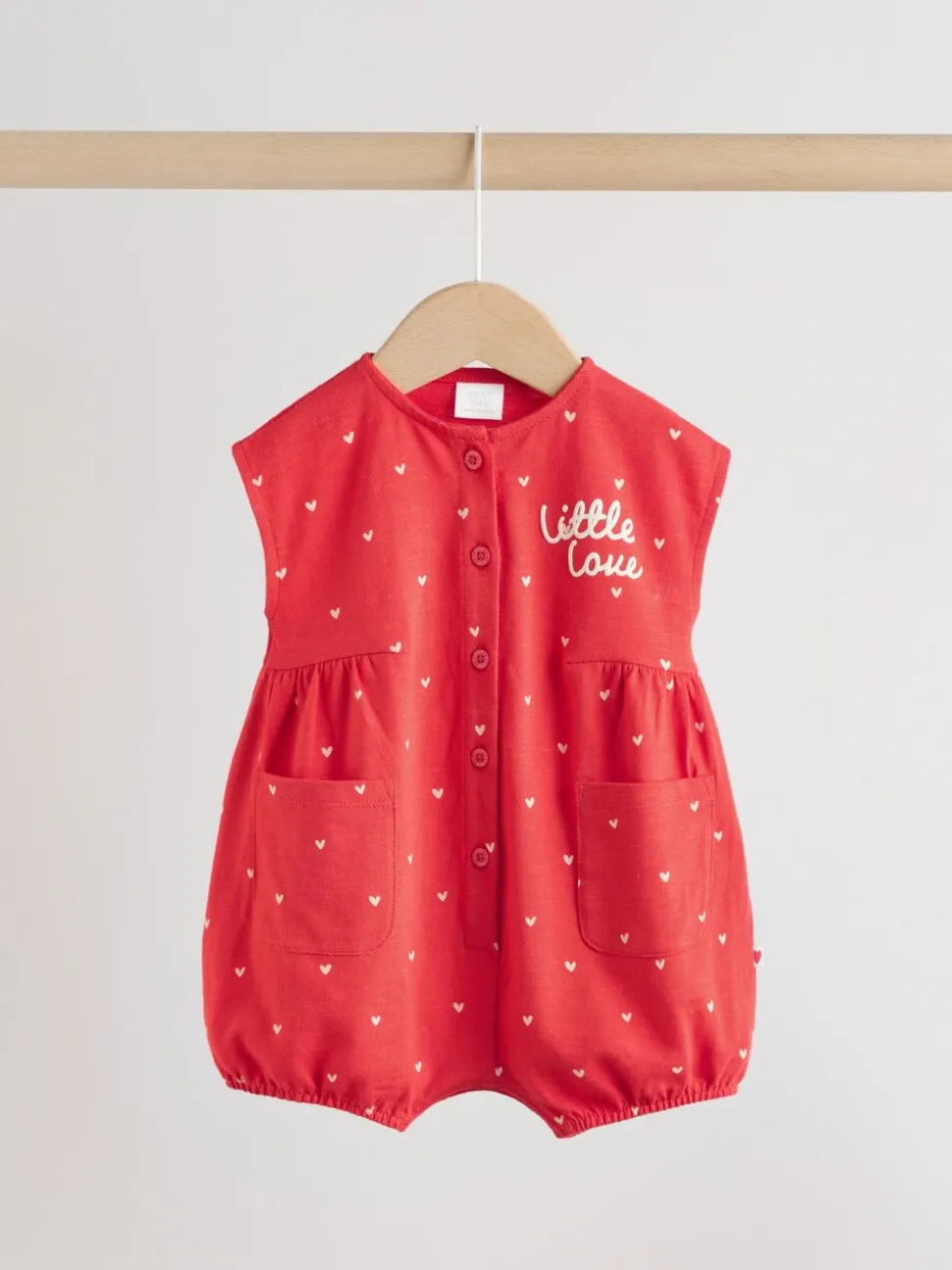 Red Heart Printed Button Through - romperpakje