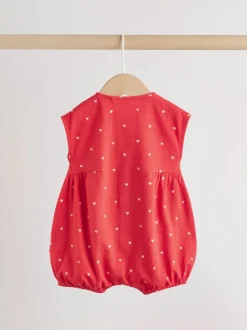 Red Heart Printed Button Through - romperpakje