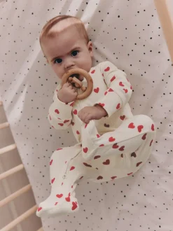 Red Heart Valentines - Valentines Two Way Zip Baby Sleepsuit (0-2yrs)