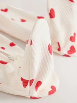 Red Heart Valentines - Valentines Two Way Zip Baby Sleepsuit (0-2yrs)