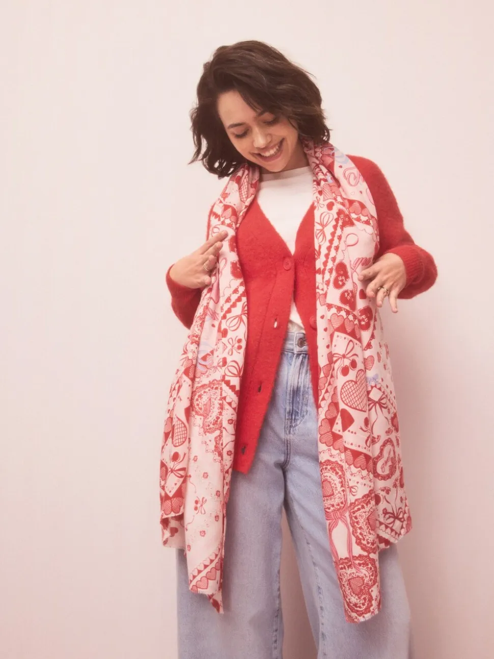 Red Valentine Patchwork - Lichte sjaal