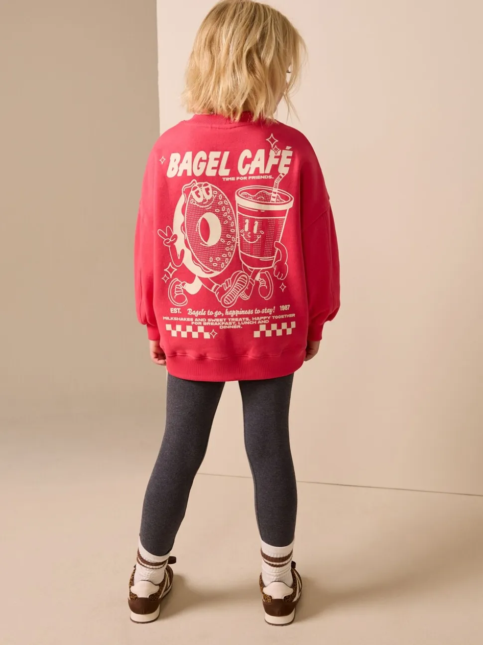 Red/Charcoal Bagel - Sweatshirt and Leggings Set (3-16yrs)