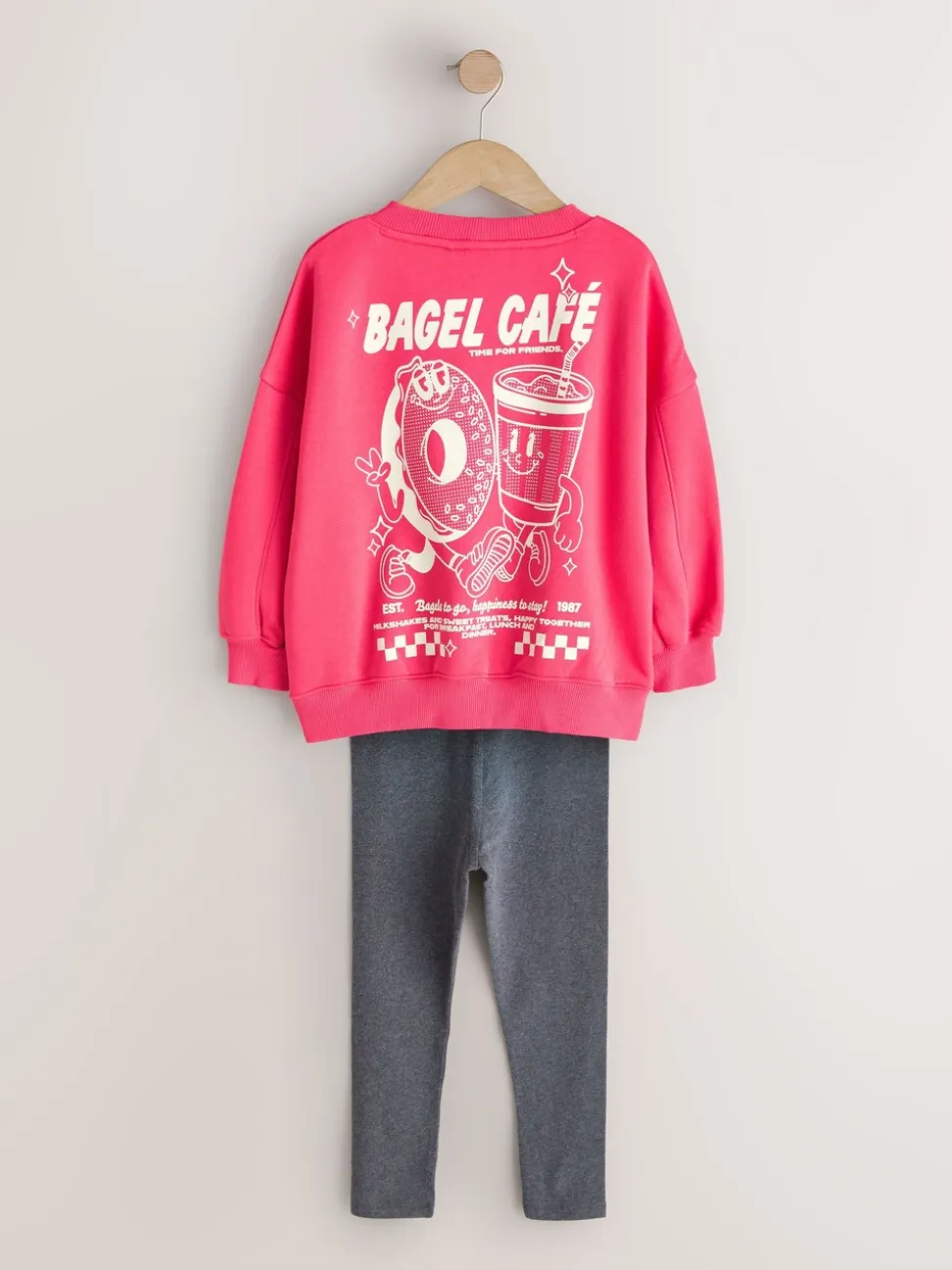 Red/Charcoal Bagel - Sweatshirt and Leggings Set (3-16yrs)
