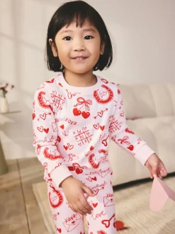 Red/Pink Valentines - Behaaglijke pyjama (9 mnd-12 jr)