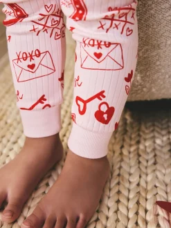 Red/Pink Valentines - Behaaglijke pyjama (9 mnd-12 jr)