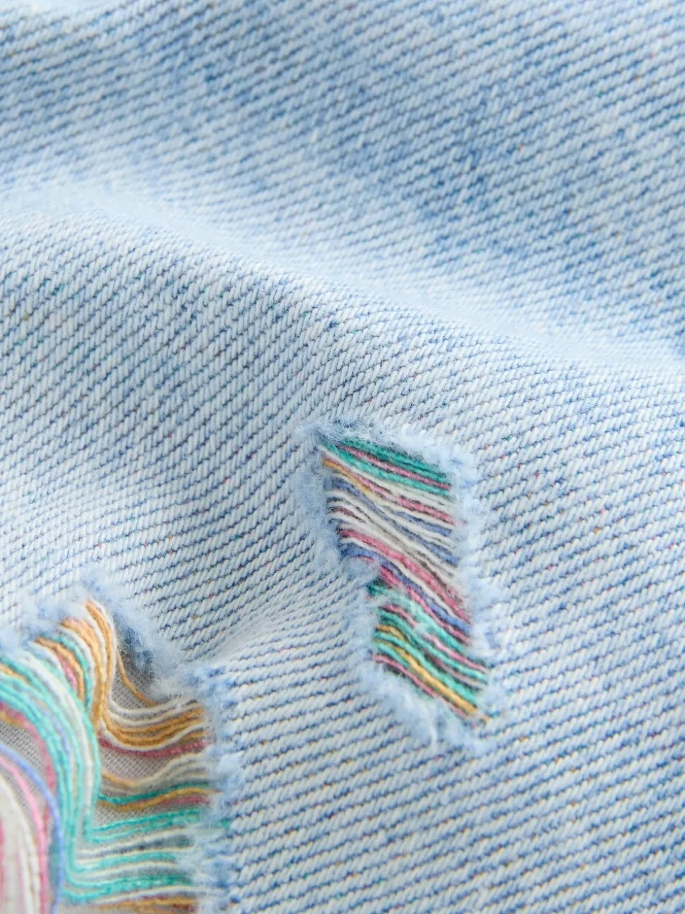 Regenboog - 100% katoenen shorts met gerafelde rand (3-16jr)