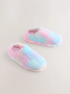 Regenboog - Pantoffels met imitatiebont