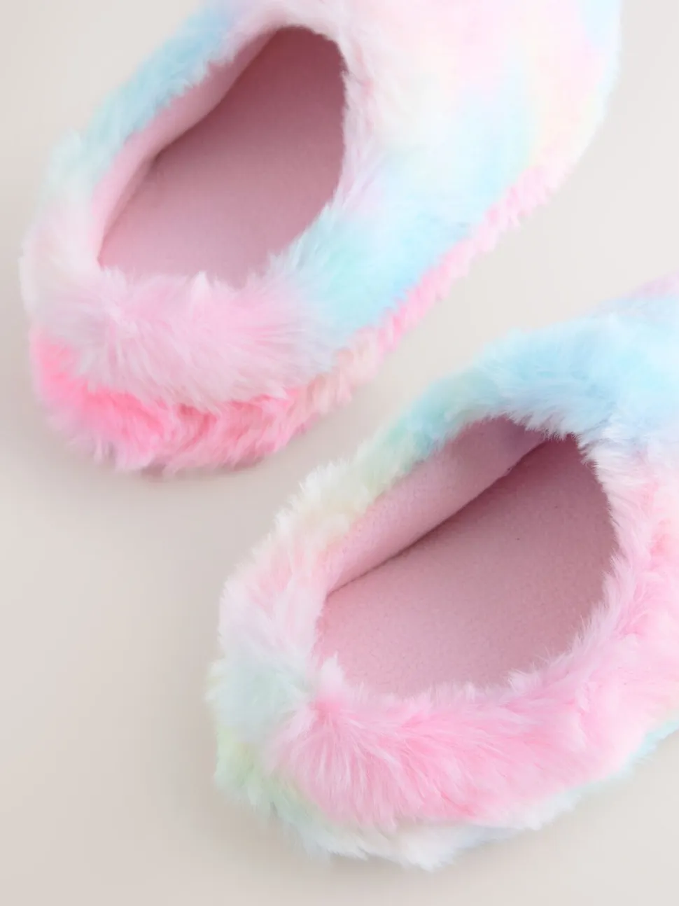 Regenboog - Pantoffels met imitatiebont