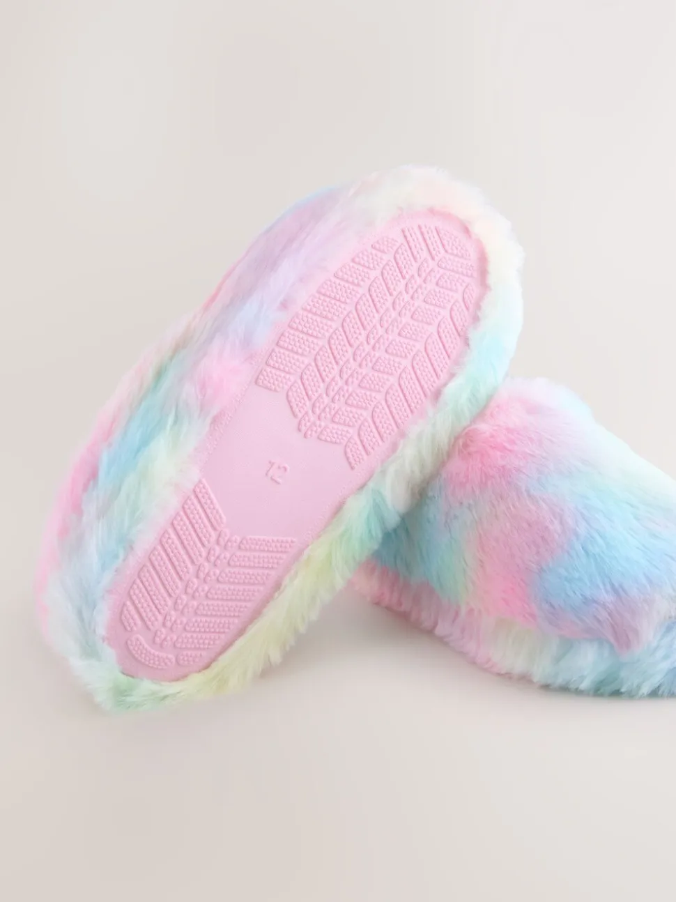Regenboog - Pantoffels met imitatiebont