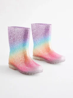 Regenboog - Regenlaarzen met glitters