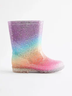 Regenboog - Regenlaarzen met glitters