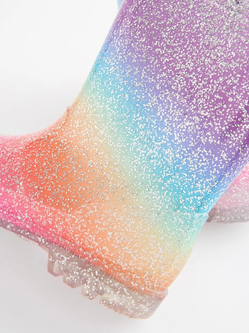 Regenboog - Regenlaarzen met glitters