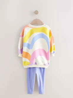 Regenboog - Set met sweatshirt en legging (3 mnd-7 jr)